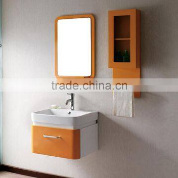 45 inch Sliver Mirror basin custom cheap contemporary hotel chinese solid wood bathroom wall cabinet