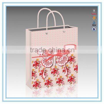 2015 new design cute paper bag & butterfly gift paper bag