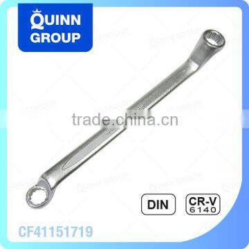 Quinnco 17 X 19 mm 75 Degree Offset Double-Ended Ring Wrench, CR-V