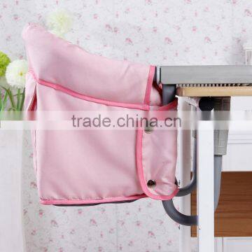 Hot sell OEM portable folding table side feeding chair high chair metal tube & fabric cushion with esay moving