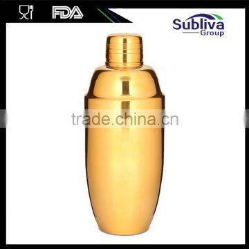 2016 NEW 250ml Deluxe Gold Plated Cocktail Shaker