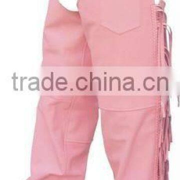 Ladies Pink Leather Chaps