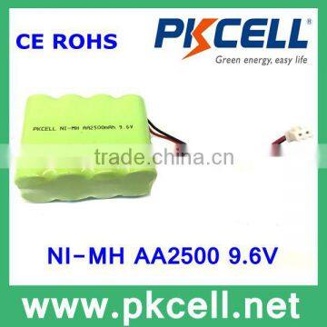 NiMH battery 9.6V AA 2500mAh NiMH Battery Pack for electric toys