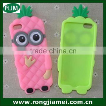 Fancy new silicone case for iphone 5s pineapple minion case