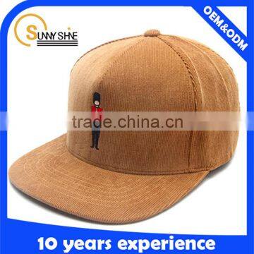 high quality snapback cap custom corduroy hats and caps man snapback