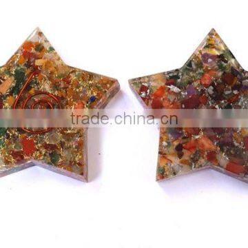 Mix Chakra Stone Star : Orgone Pentagram Products