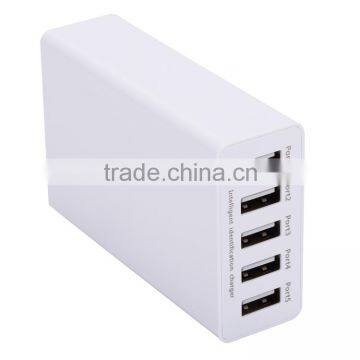 5V/8A 5 Ports USB Wall Charger Factory, Multi-USB Travel Charger Plug Adapters