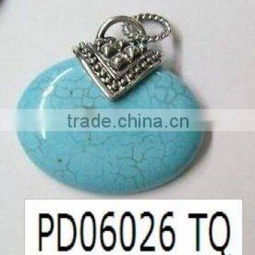 SGJGEMS PD06026TQ Blue Natural Crysta Jewelry Pendants Sliver Gemstone Heart Charm