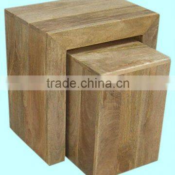 wooden cube nest of tables,mango wood furniture