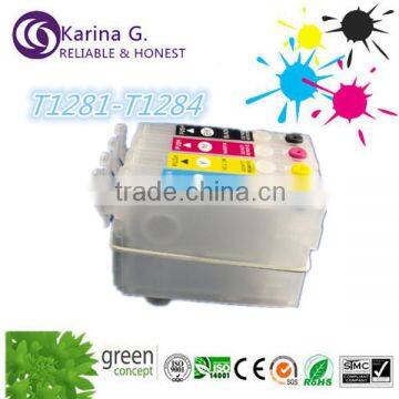 refill printer ink cartridge T1281 for epson ,with auto reset chip