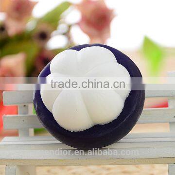 Mendior Thai fruit mangosteen shaped handmade soap with rope home funny hand face soap anti acne Manggis essence OEM brand