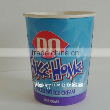 550ml Wholesale print customized logo Ice cream,Chocolate Cup with Lid,Spoon,Stick