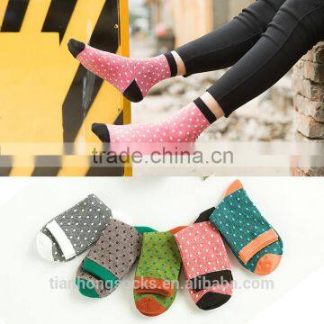 Polka dot women cotton socks zhuji sock machine factory wholesale