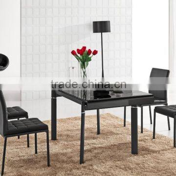 L808D-1 Extendable Tables Black Lacquer Dining Room Furniture Sets