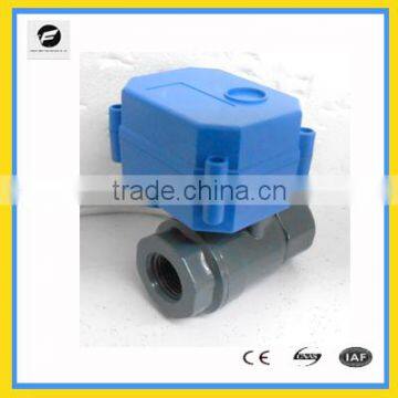 Small size new design UPVC 2NM electric actuator ball valve DC24V CR01 1/2'' for liquid flow system