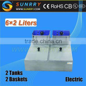 Counter Top Egg Fryer Stainless Steel Tank Hotel Cooker with CE Approval (SY-TF26A SUNRRY)