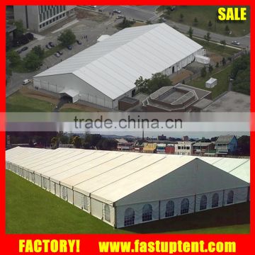 Permanent frame structure party tent building for trade show outdoor event