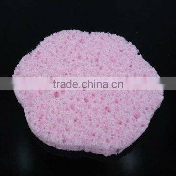 flower shape cellulose beauty facial cleaning sponge , wood pulp puff