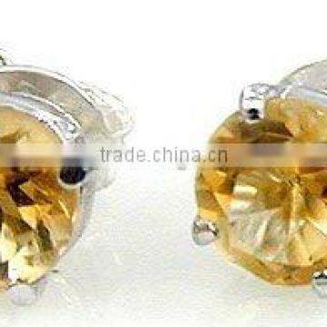 1.20ctw Genuine Citrine Round .925 Sterling Silver Stud Earrings