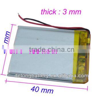 China supplier shenzhen factory OEM 303040 3.7v lipo rc battery 400mah for rc li polymer small helicopter,GPS,MP3,MP4,tools