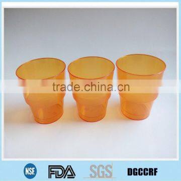 Orange colour PS plastic cup