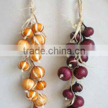 2015 Hot Sale Artificial Fruits Fake Onion String 22 inch Artificial Maize Peel OnionString