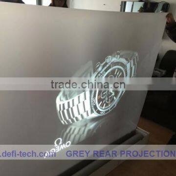 Best price rear screen film semi projection screen fabric,high contrast grey color,for shop