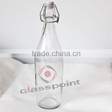 glass drinking bottle 1000ml, glass bottle for healthy tea