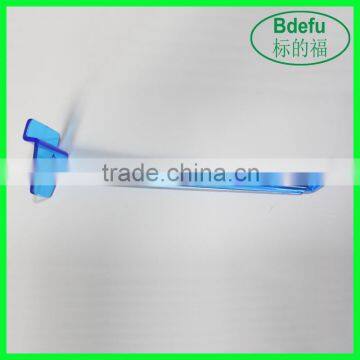 Plastic Transparent Blue Single Hook for Display