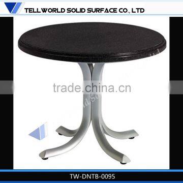 Restaurant Design CE Black Solid Surface Round marble table tops