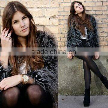 Fancy beautiful make fake fur coats girls modern mink fur coat