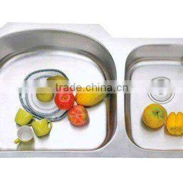 Double bowl undermount Stainless steel sink with sink strainer