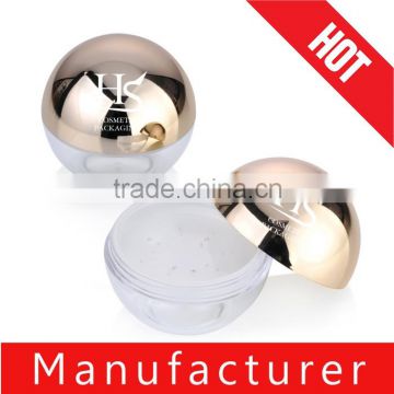 Ball shaped plastic loose powder case with shifter