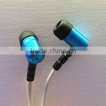 Super bass metal earphone flat cable stereo earphones