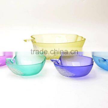 Sprayed Colored Glass Apple Shaped Bowl Mixing Glass Bowl Set photo-2