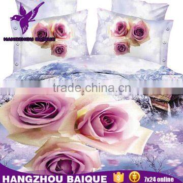 Polyester Beautiful 3D Bed Sheets Manufacturers in China with Rose Printed                        
                                                Quality Choice