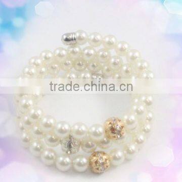 Fashion 3 ROWS Beads Bangle with MOP Pearl Bracelet for women