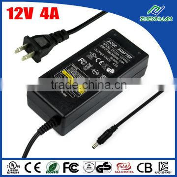 ZF120A-1204000 desktop type 12V 4A laptop power adapter UL listed