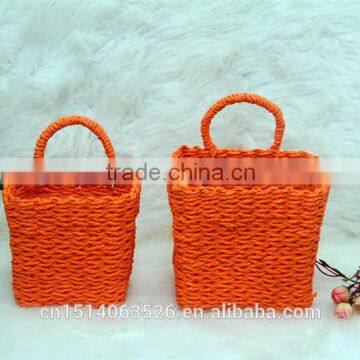 hang rattan falower basket color with handle