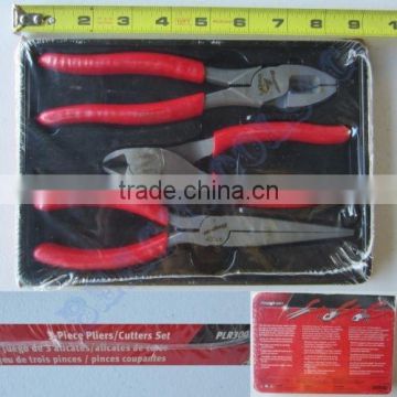 New Red Vinyl Soft Grip Handle Pliers Cutter 3 Pcs Set