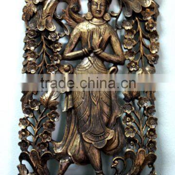 Resin Apsara Dancing Wall Relief Set of 3 Pieces DSF-HR45 photo-2
