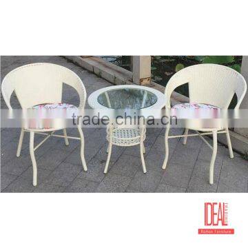 Rattan Garden Furniture Glass Top Dining Furniture Table and Chair Cane Dining Chair