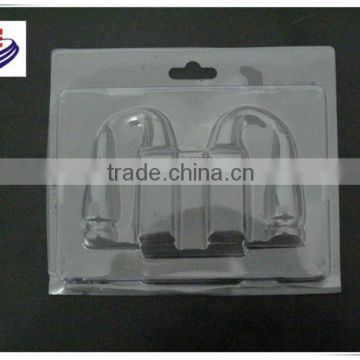 clear blister plastic clamshell packaging tray with euro hole