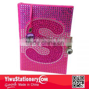 Rhinestone S customized plush notebook fabric notebook