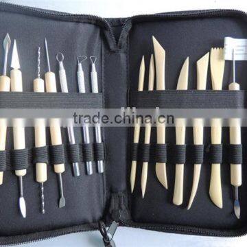 Fashion Hot Durable New Pottery Polymer Clay Sculpting Tool Set In Zippered Case Pottery Tool