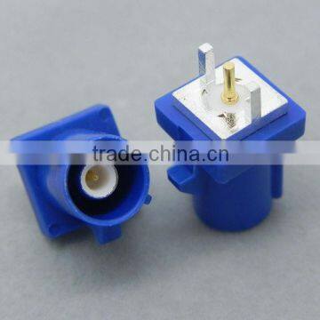 Fakra Male PCB Mount connector Blue for GPS telematics or navigation