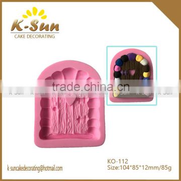 K-sun cartoon bark brick stone wodden door fondant cake decorating silicone mold bakery mold