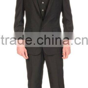 2014 Top Quality 100% wool Classic Black Three Pieces dropship suit