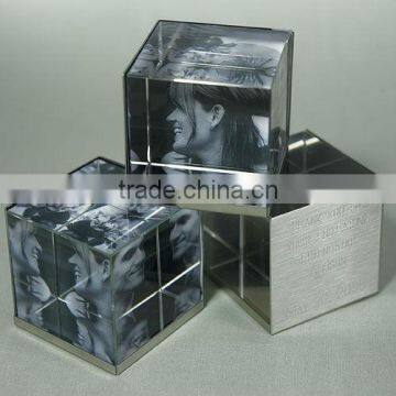 2015 wholesale Crystal cube,crystal printing,printing paperweight for office decoration 3D laser