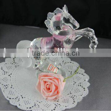 Optical K9 Crystal Horse Model with Base for Novelty Gift